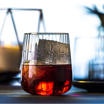 Verre à Whisky Doré "Rayures Japonaises" | Cristal Sky