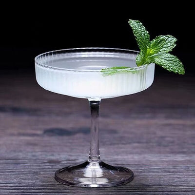 Verre à Cocktail Coupe Carrée Striée