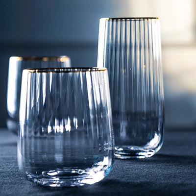 Verre à Whisky Doré "Rayures Japonaises" | Cristal Sky