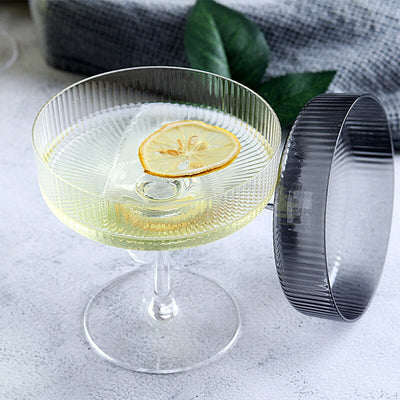 Verre à Cocktail Coupe Carrée Striée