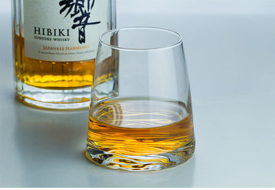 Verre à Whisky "Mont Fuji" <br> Base Façonnée et Coffret en Bois