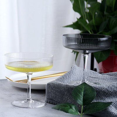 Verre à Cocktail Coupe Carrée Striée