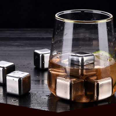 Pierres à Whisky "Cubes d'Acier" Boîte et Pince Incluses