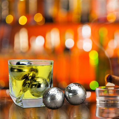 Pierres à Whisky "Sphère d'Acier" | Cristal Sky