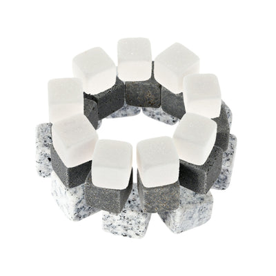 Pierres à Whisky en Cube de Granite Blanc | Cristal Sky