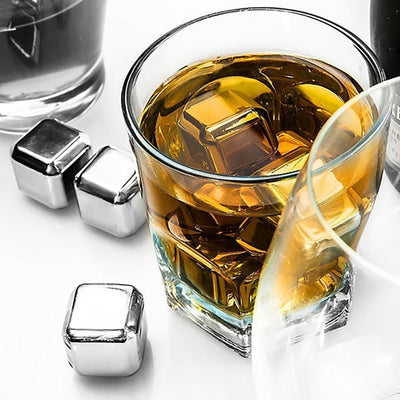Pierres à Whisky "Cubes d'Acier" Boîte et Pince Incluses