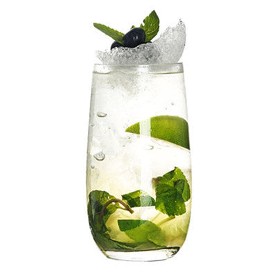 Verre highball arrondi (~400 mL) à panse galbée, servi avec un mojito et glace pilée