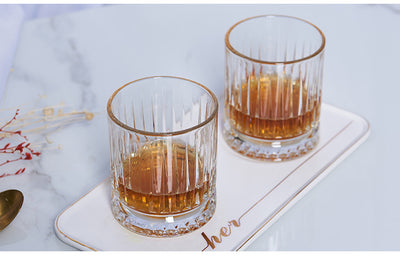 Verre à Whisky Strié à Fond Texturé
