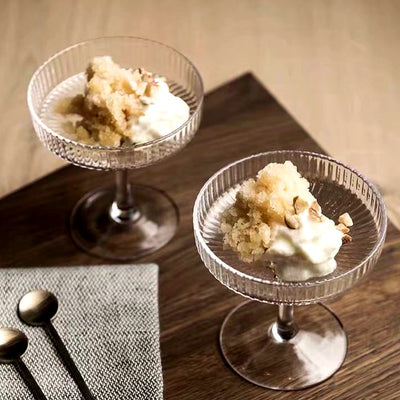 Verre à Cocktail Coupe Carrée Striée