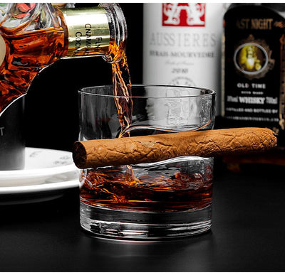 Verre à Whisky Porte Cigare <br> Fond Rond