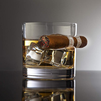 Verre à Whisky Porte Cigare <br> Fond Rond