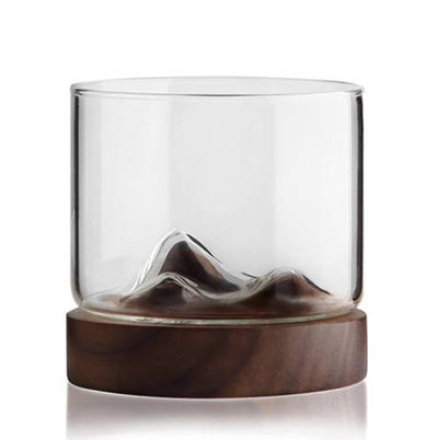 Verre à Whisky "Trois pics" Base Noyer Noir | Cristal Sky