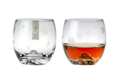 Verres à bourbons japonais fleurs Gravée | Cristal Sky