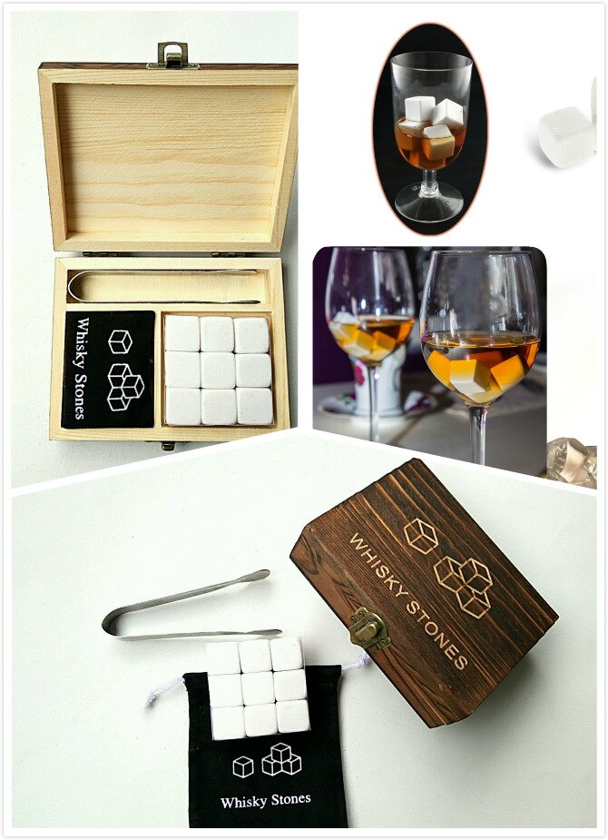 Coffret de Pierres à Whisky en Granite | Cristal Sky