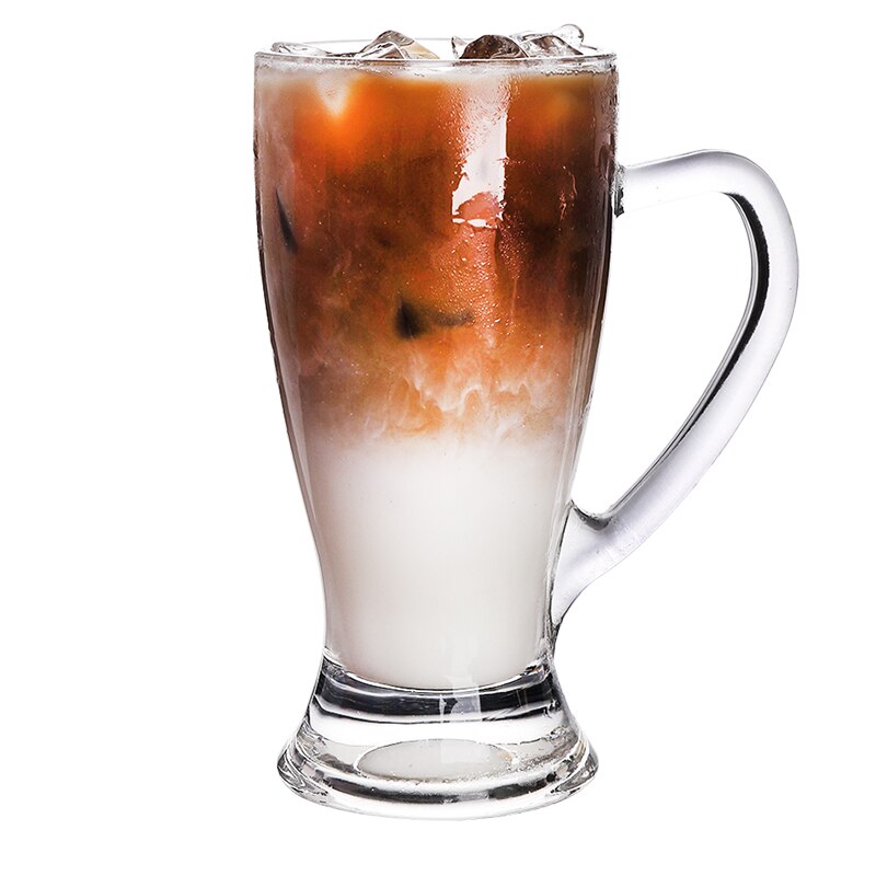 Verre à Irish Coffee à grande anse en borosilicate, mug à pied de 350 mL pour boissons chaudes