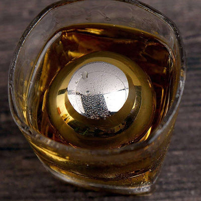 Pierre à Whisky Super Sphère en Acier | Cristal Sky