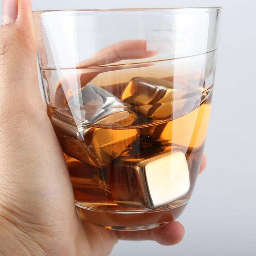 Homoyoyo 6 Pierres à Whisky Quartz Rose - Glaçons Réutilisables Cubes Pierres Refroidissement Boissons