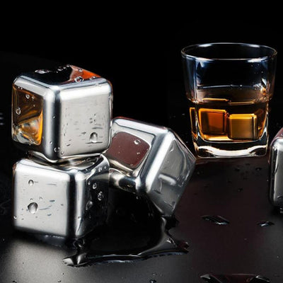 Pierres à Whisky "Cubes d'Acier" Boîte et Pince Incluses