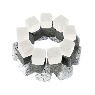 Pierres à Whisky en Cube de Granite Gris | Cristal Sky