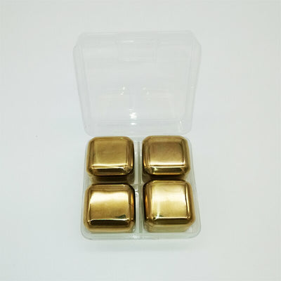 Pierres à Whisky Cubiques Dorées | Cristal Sky