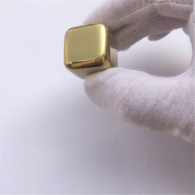 Pierres à Whisky Cubiques Dorées | Cristal Sky