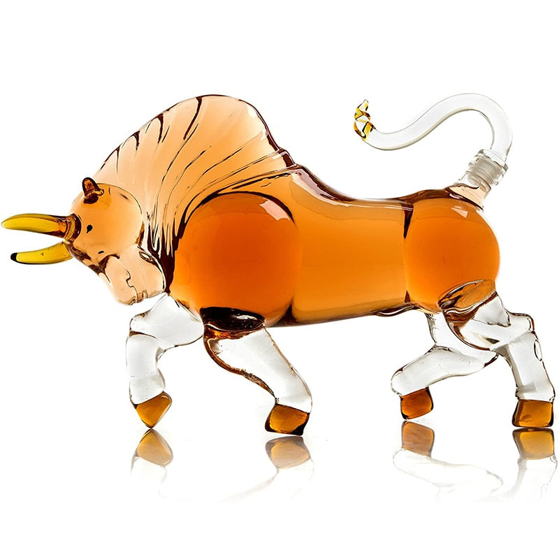 Carafe à whisky taureau de Wall Street, décanteur figuratif rempli de whisky