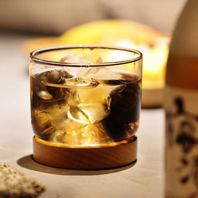 Verre à Whisky Japonais socle en bois