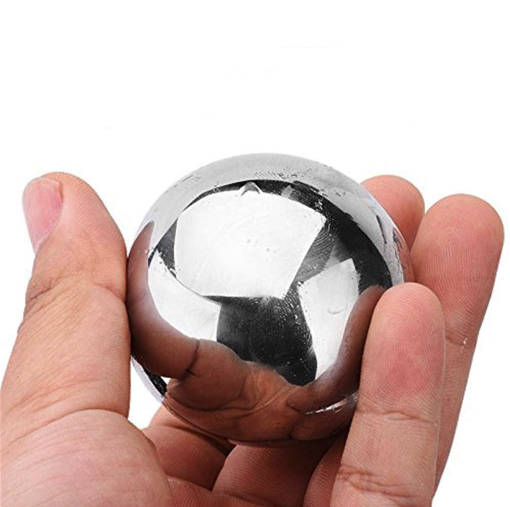 Super sphère à whisky en acier inoxydable poli miroir, 55 mm, à l'unité
