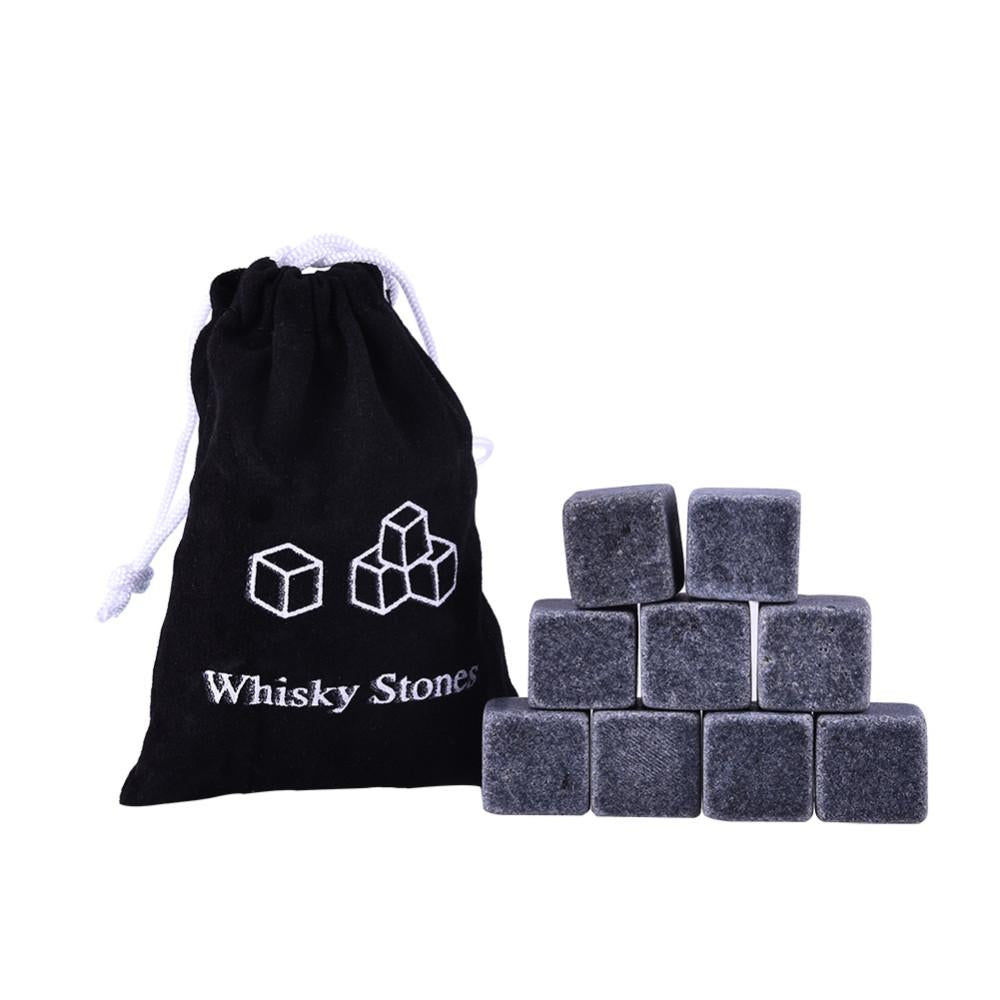 Pierres à Whisky en Cubes de Granite Noir