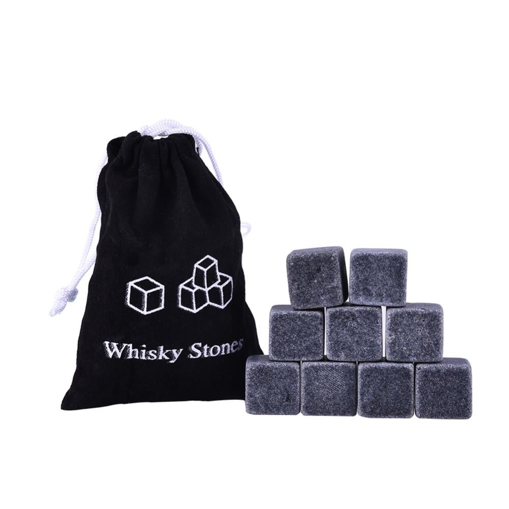 Pierres à Whisky en Cubes de Granite Noir | Cristal Sky
