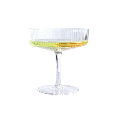 Verre à Cocktail Coupe Carrée Striée | Cristal Sky