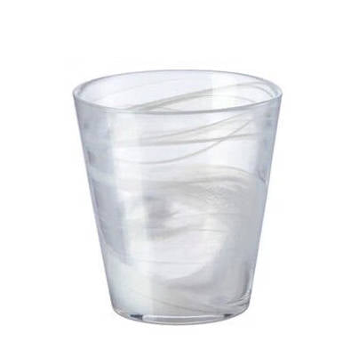 Verre à whisky Voile Blanc — voile laiteux blanc tourbillonnant dans la masse d'un tumbler conique
