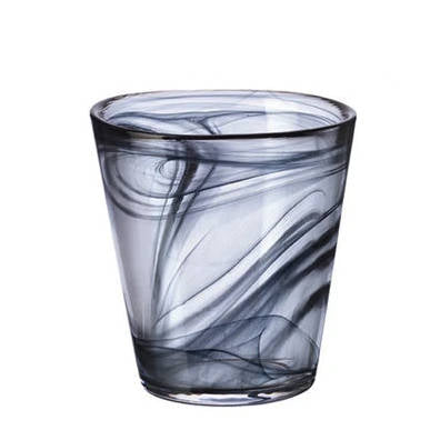 Verre à whisky Voile Noir — voile laiteux noir tourbillonnant dans la masse d'un tumbler conique