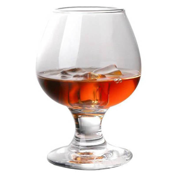 Verre à whisky ballon transparent, large bol arrondi sur pied court, verre à cognac
