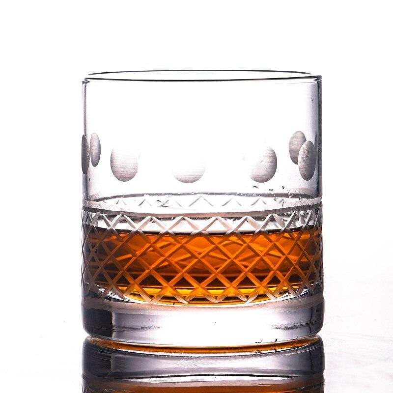 Verre à whisky gravé Reflets de Lunes, bandeau de phases de lune et quadrillage givrés