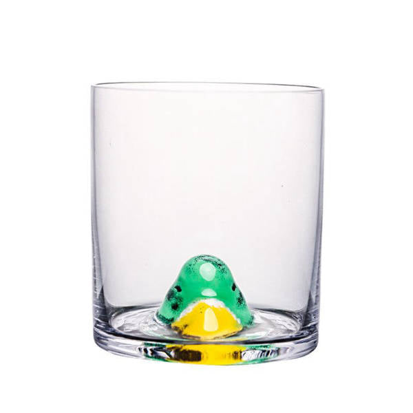 Verre à whisky Canard — figurine de canard en verre coloré au fond d'un tumbler transparent