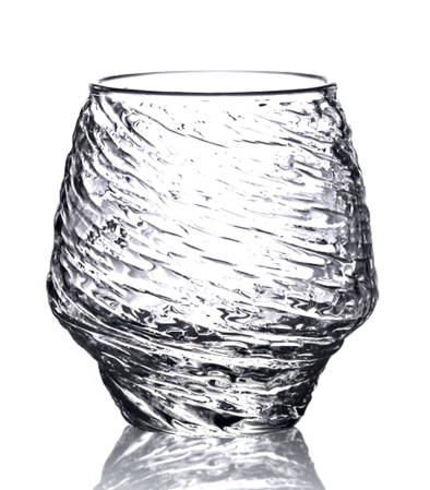 Verre à whisky Tulipe Japonaise Edo — panse bombée à texture tourbillonnante rugueuse