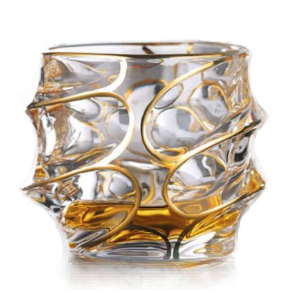 Verre à Whisky Vagues et Dorures